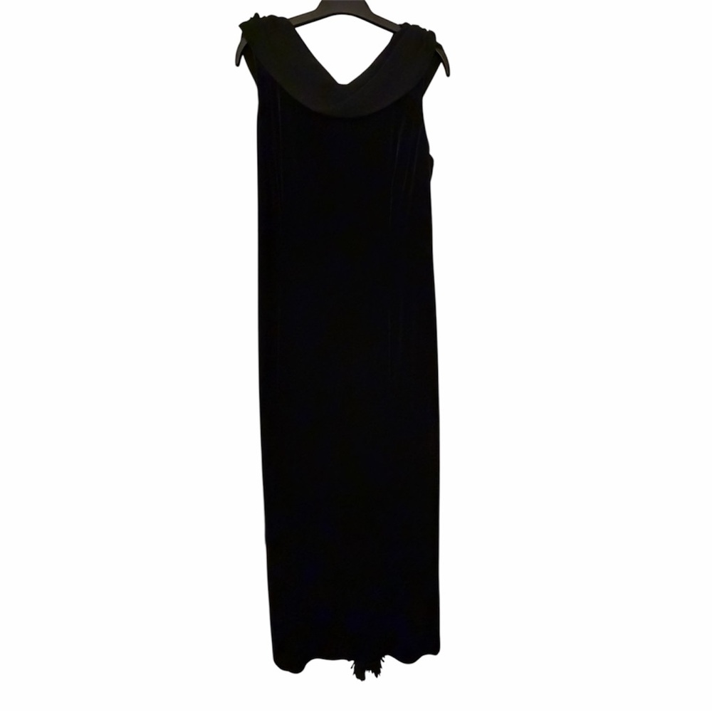 Coldwater Creek Elegant Black Velvet/velour Long Dress Size 12